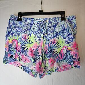 Lilly Pulitzer Women M Katia Shorts Bennet Blue Lets Mango Engineered Tropical